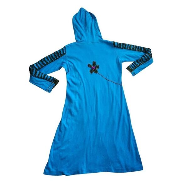 Vintage Y2K Jacket Hoodie Womens Large Boho Hippie Embroidered Duster Made in Ne - Picture 3 of 4